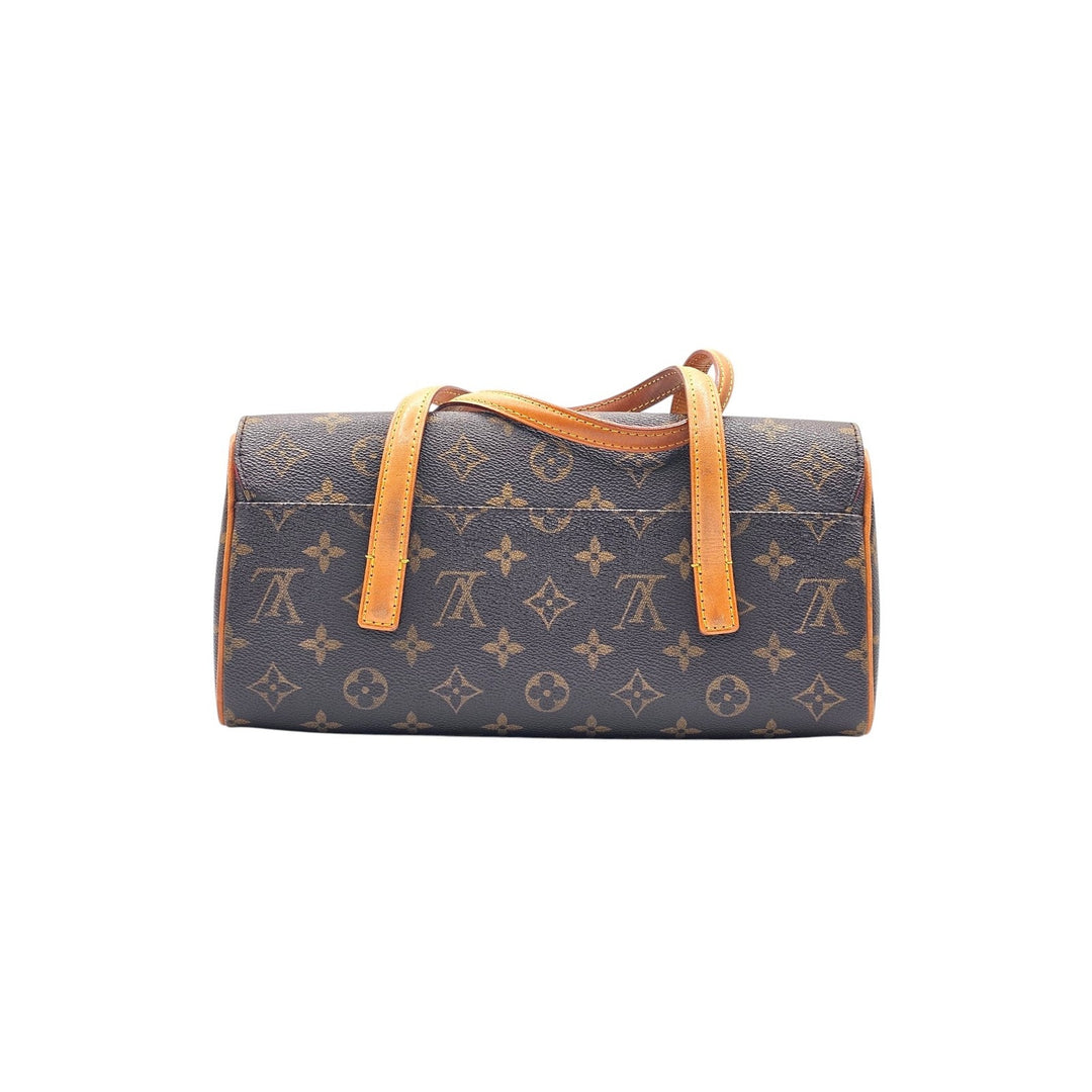 Louis Vuitton Monogram Sonatine Canvas Shoulder Bag Handbag Brown