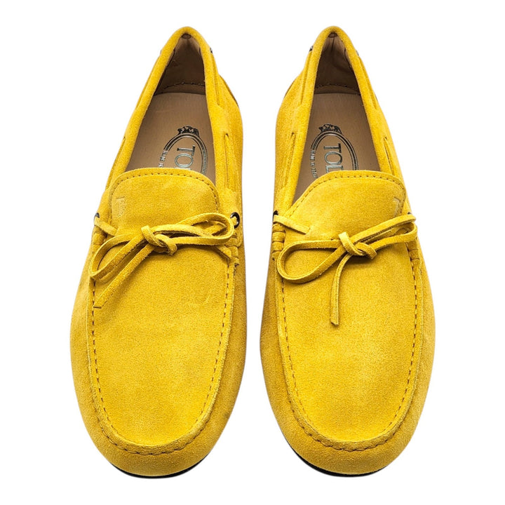 Tod's City Gommino Driving Men's Suede Loafers Yellow UK 11 US 12.5