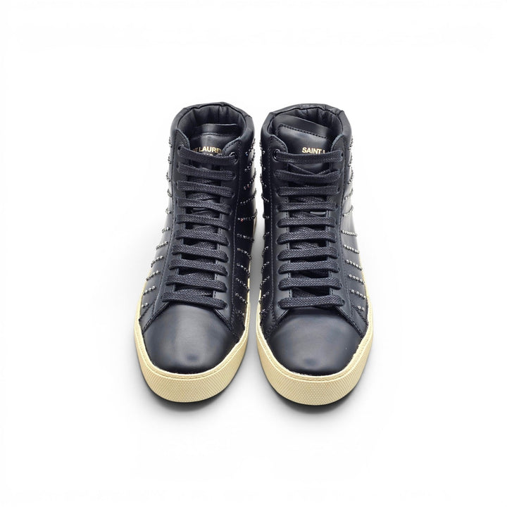 Saint Laurent Court Hi Top Women's Sneakers Studded Black SL/06M