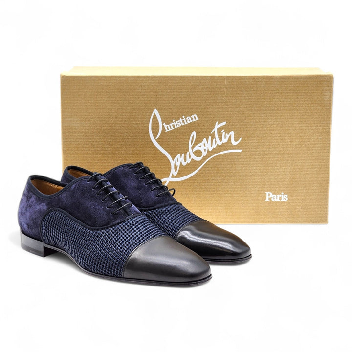 Christian Louboutin Greggo Leather and Suede Oxford Shoes - Blue EU 41 / US 8