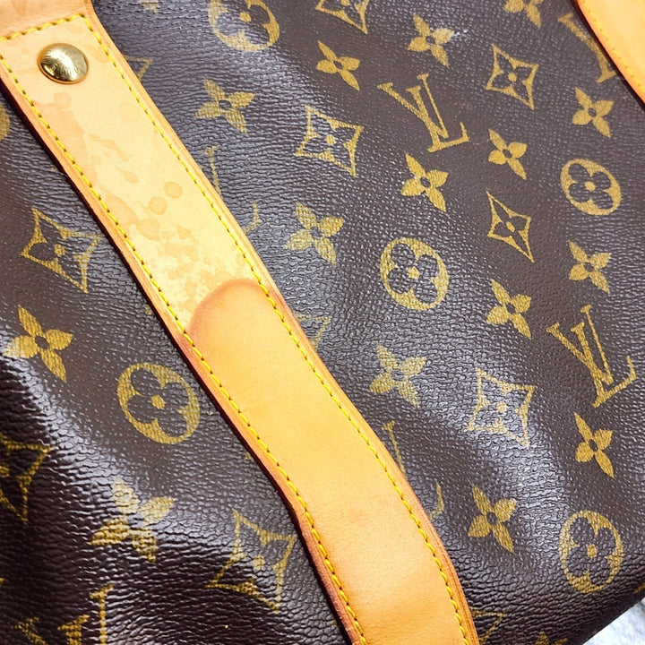 Louis Vuitton Monogram Carryall Duffle Boston Bag Brown with lock, luggage tag