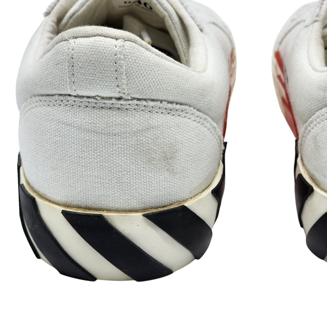 OFF-WHITE Vulc Low Canvas White Red Sneakers EU 40 US 7M 10W