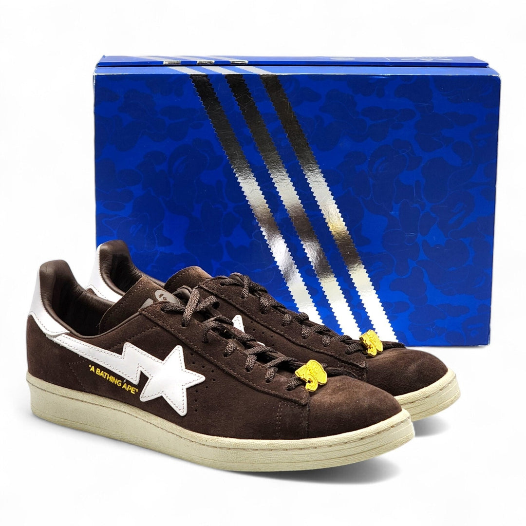 Adidas x BAPE Campus 80s Suede Sneakers 30th Anniversary Brown IF3379 MAC AND LOU Adidas x BAPE Campus 80s Suede Sneakers 30th Anniversary Brown IF3379 MAC AND LOU