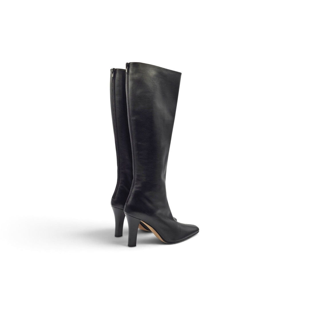 The Row Mona Knee High Boots Black Leather EU 37 US 7 - NWB $3090