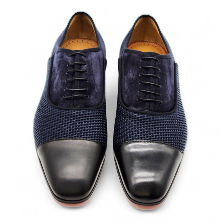 Christian Louboutin Greggo Leather and Suede Oxford Shoes - Blue EU 41 / US 8