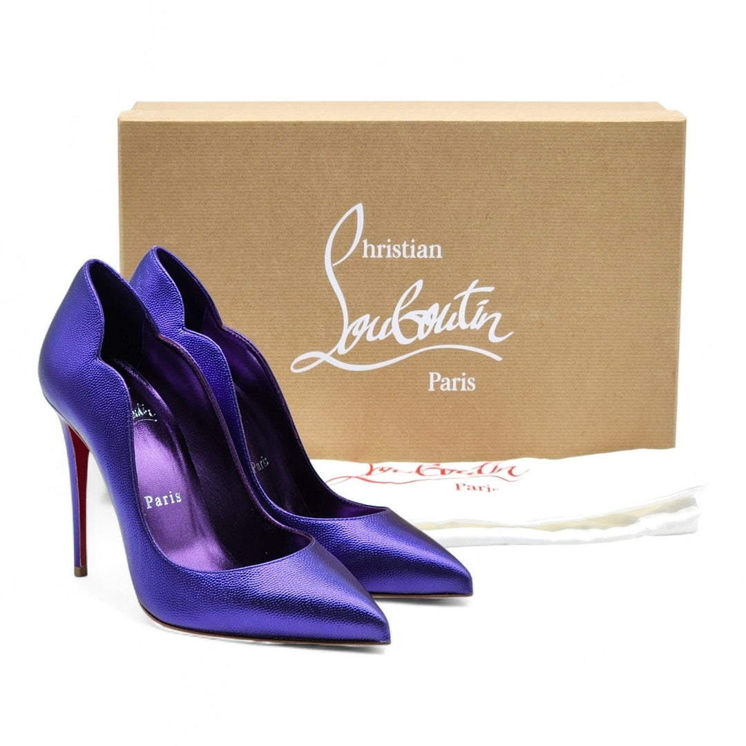 Christian Louboutin Hot Chick Leather Pumps 100mm Purple EU 36 US 5.5
