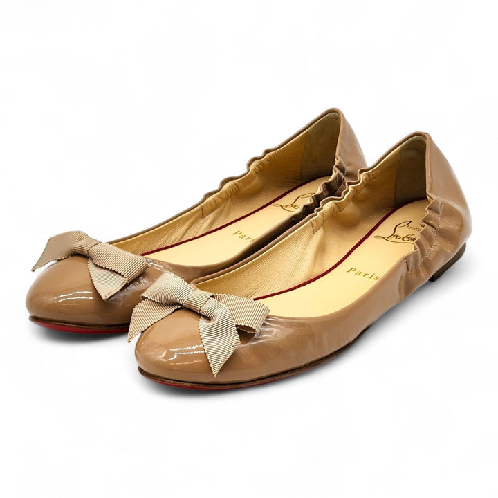 Christian Louboutin Gloriana Leather Ballet Flats Blush Nude EU 37.5 US 7 - $745
