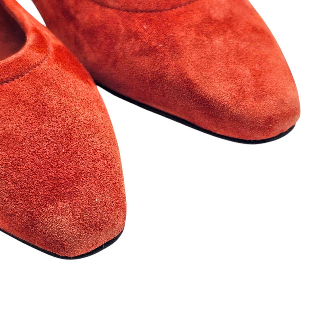 Loro Piana Primula Suede Tart Red Ballet Flats EU 37 US 7 Women - NWOB $1185