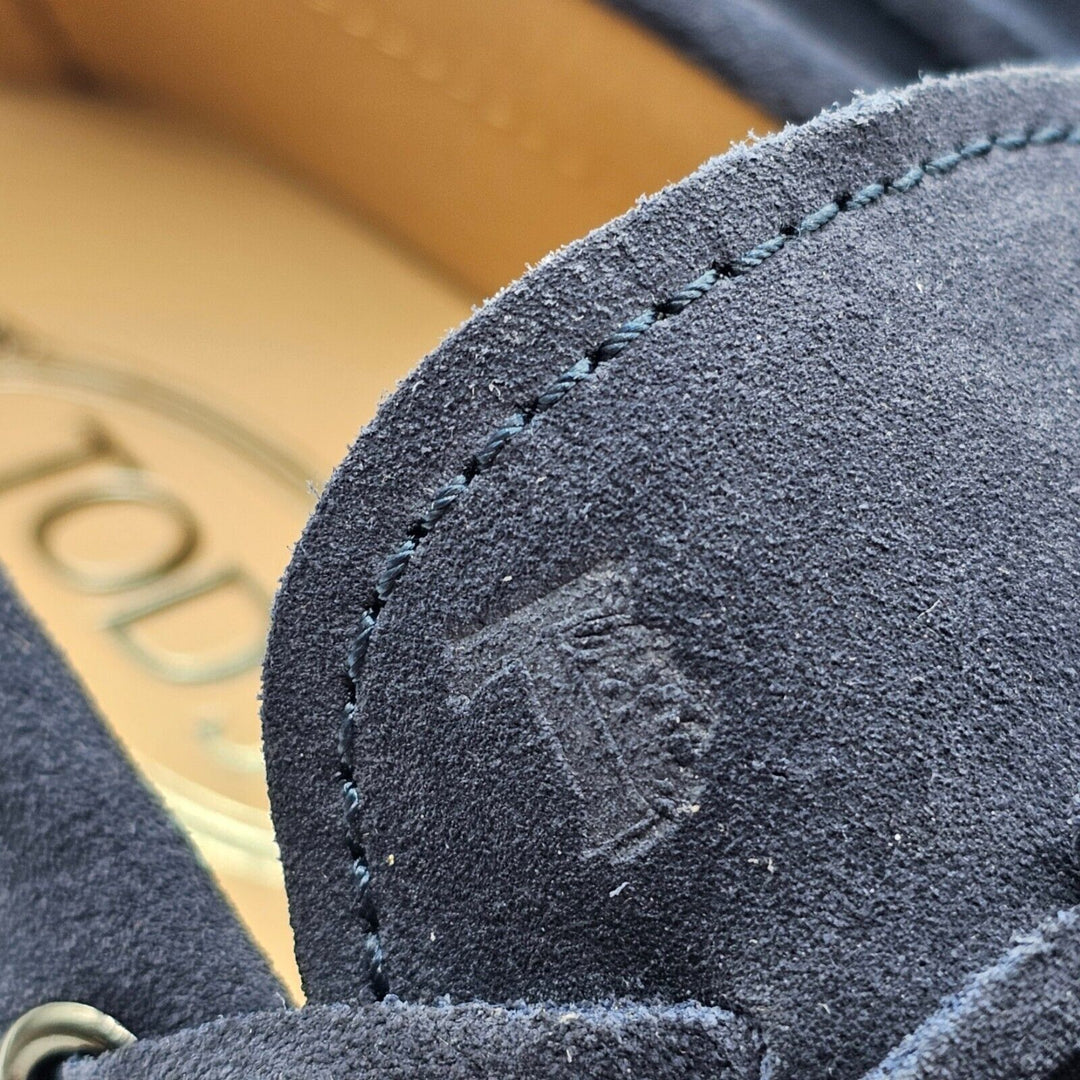 Tod's Driving Shoes City Gommino Suede Loafers Blue US 6.5 UK 5.5