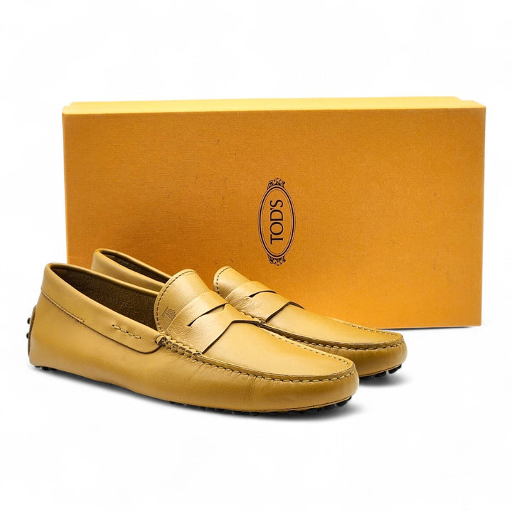 Tod’s Gommino Penny Men’s Leather Driving Loafers Yellow UK 7 US 8.5
