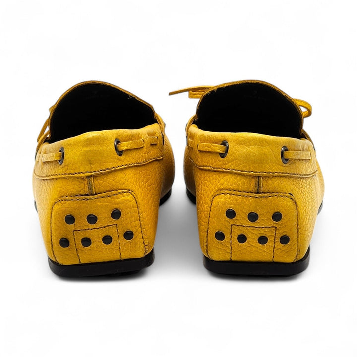 Tod's Driving Shoes City Gommino Leather Loafers in Yellow UK 7 US / 8.5