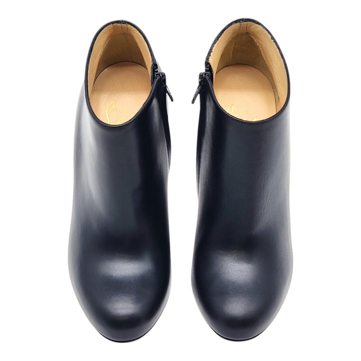 Christian Louboutin Belle 85 Leather Ankle Booties Black EU 37.5 US 7