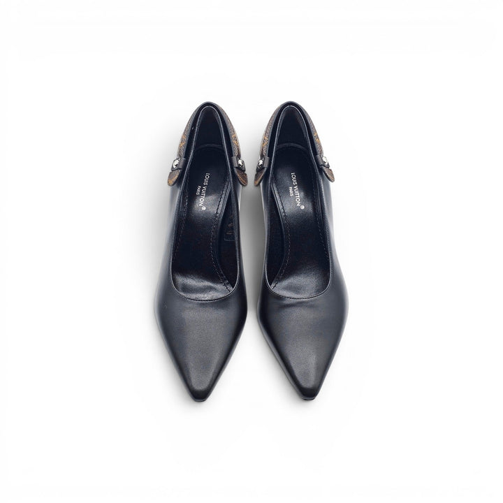 Louis Vuitton Legacy Pumps Black Calf Leather Monogram Strap EU 36 US 6 - NWB