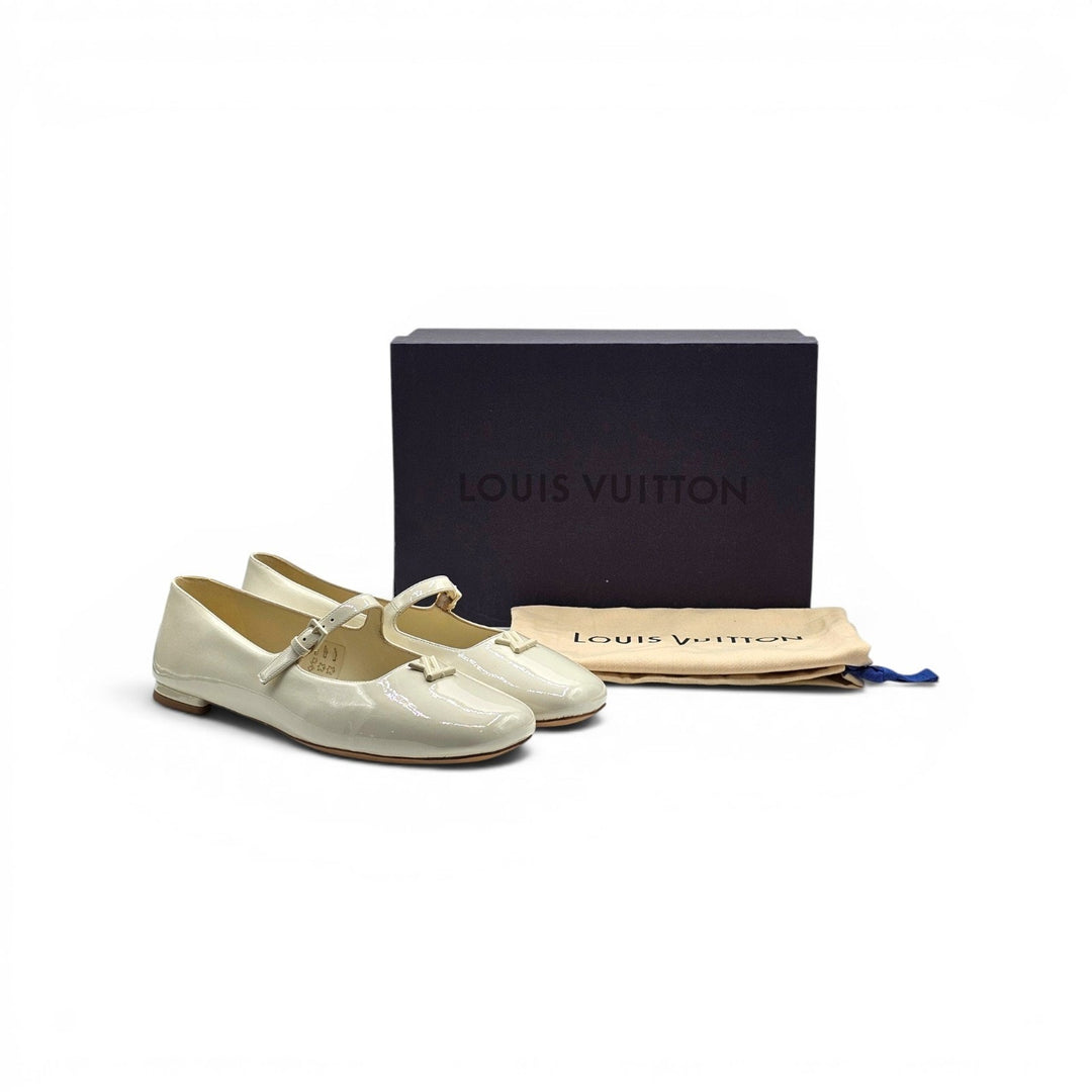 Louis Vuitton Swing Flat Mary Jane Ballerina Shoes Ivory EU 39 US 9 $1080