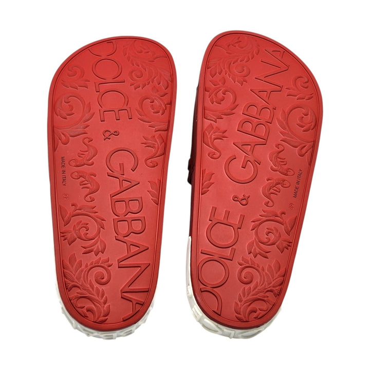 Dolce&Gabbana Saint Barth Rubber Pool Slides in Red EU 39 US 9 - New $320