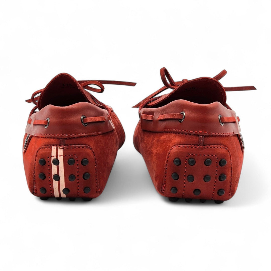 Tod’s for Ferrari Gommino Driving Leather Loafers Red UK 11.5 US 13