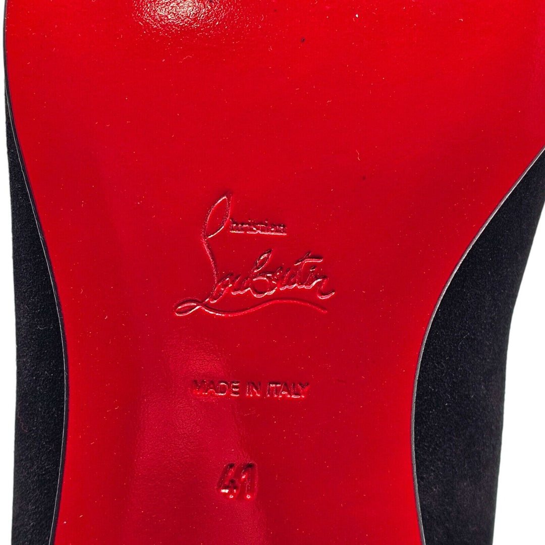 Christian Louboutin So Roadie Flat Suede Boots Black EU 41 US 8