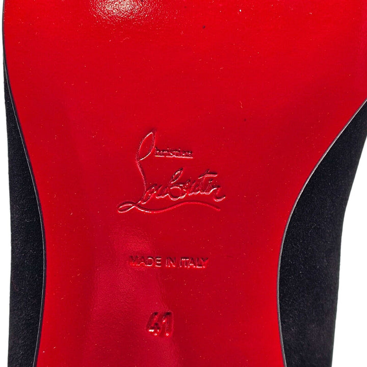 Christian Louboutin So Roadie Flat Suede Boots Black EU 41 US 8