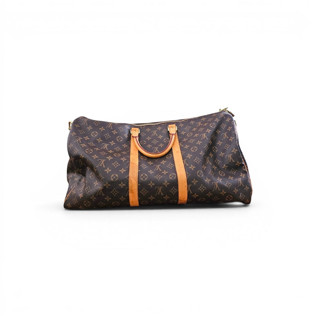Louis Vuitton Keepall Bandouliere 55 Duffle Travel Bag LV Monogram Canvas