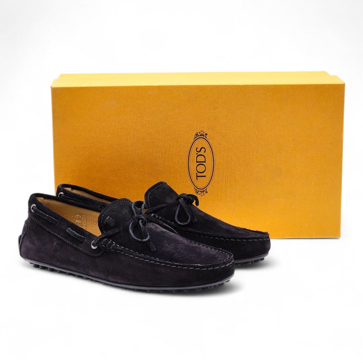 Tod's City Gommino Driving Men's Suede Loafers Black UK 5.5 US 7