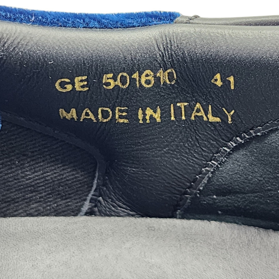 Saint Laurent Court Stars Velvet Sneakers 501610 Blue EU 41 US 8