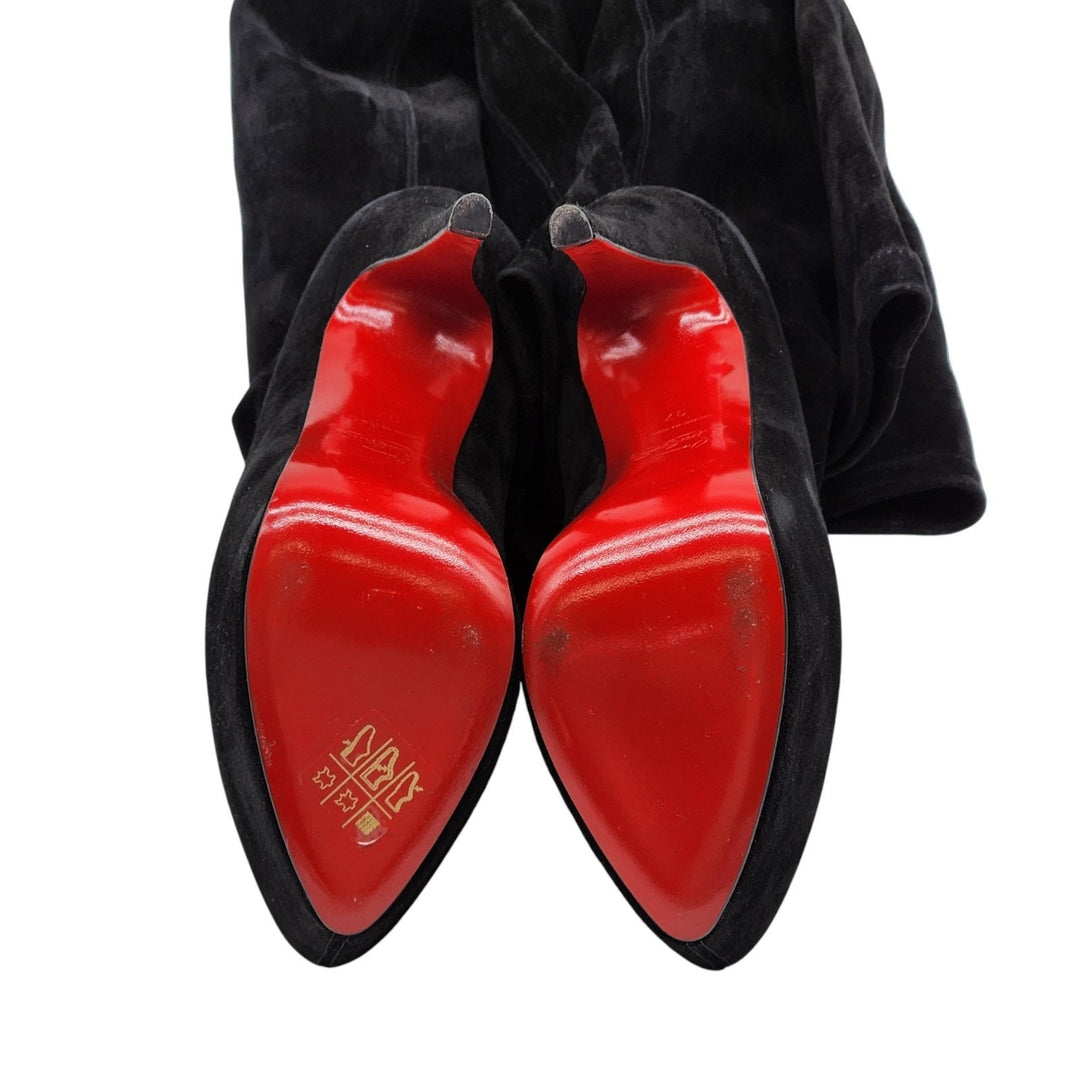 Christian Louboutin Gazolina Over the Knee Platform Suede Boots EU 37 US 6.5