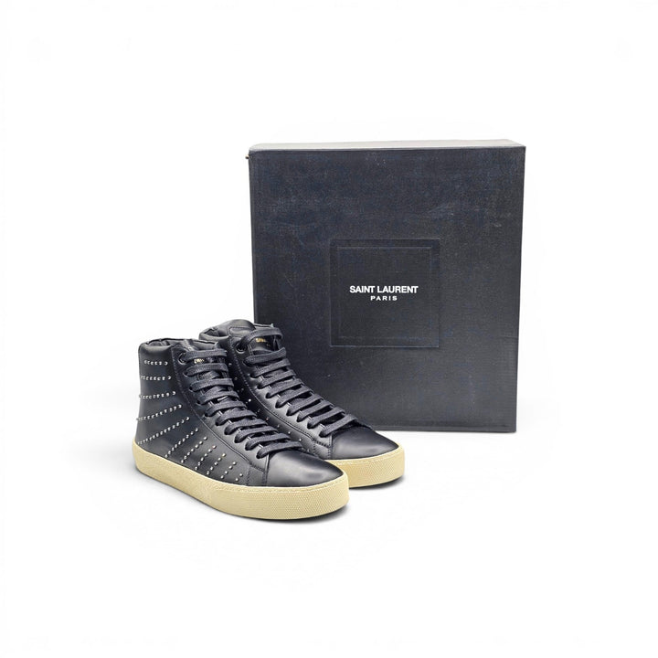 Saint Laurent Court Hi Top Women's Sneakers Studded Black SL/06M