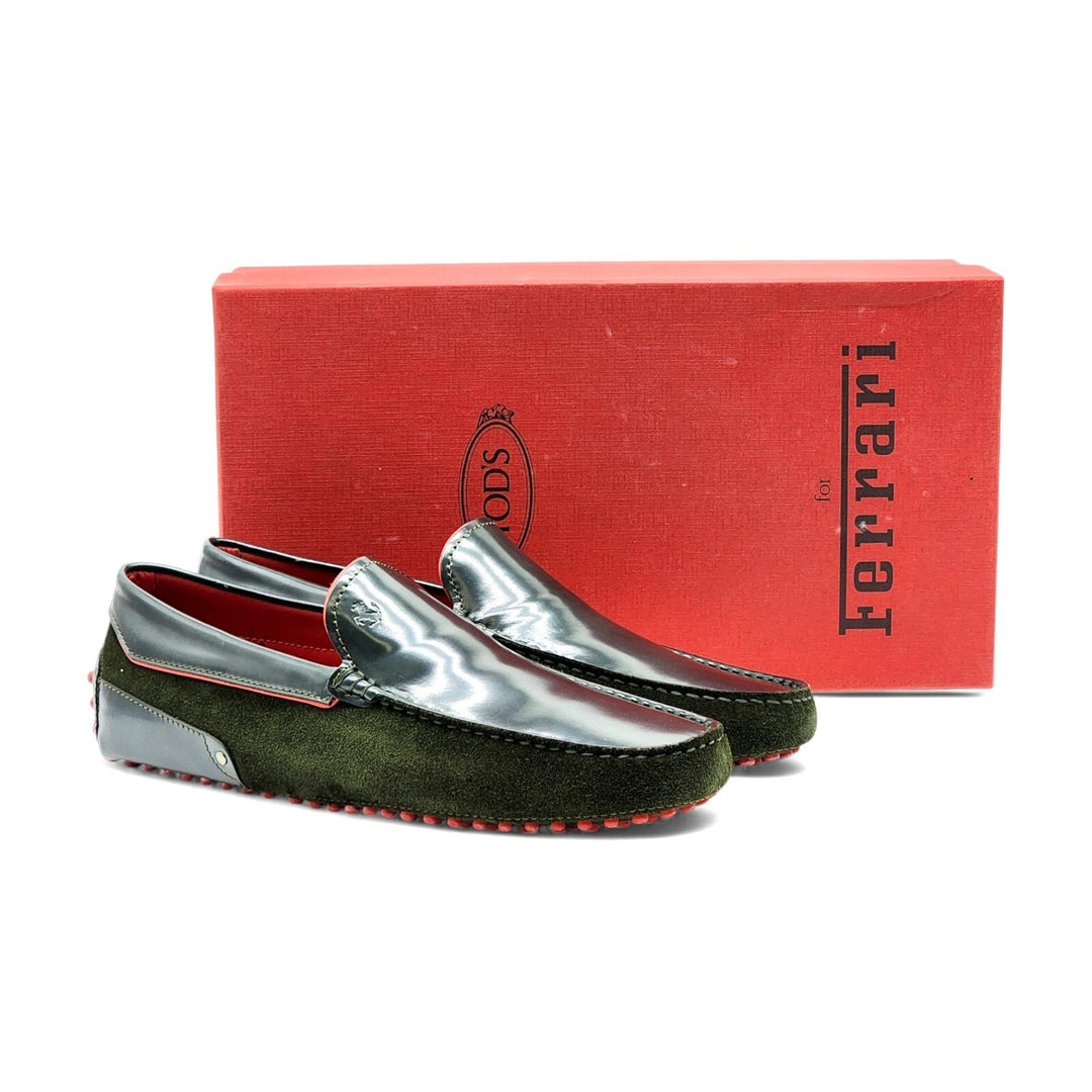 Tod’s for Ferrari Leather Gommino Driving Loafers Green UK 7 US 8.5