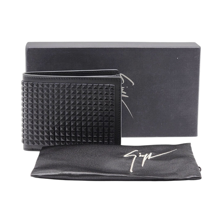 Giuseppe Zanotti Studded Leather Bifold Men's Wallet in Black