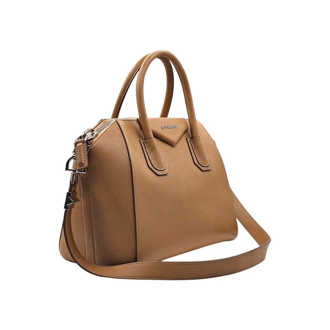 Givenchy Antigona Small Sugar Goatskin Leather Satchel Bag Brown