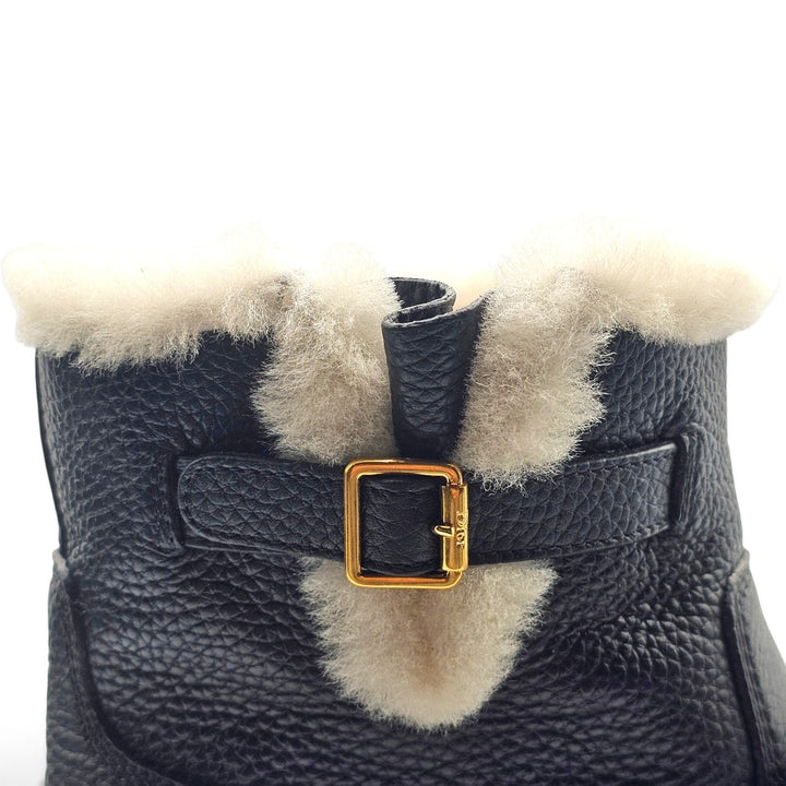 Christian Dior D-Quest Alps Black Leather Shearling Boots EU 36 US 6 NWOB $1800