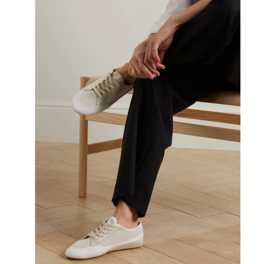The Row Bonnie Canvas and Suede Sneakers Ivory EU 38 US 8