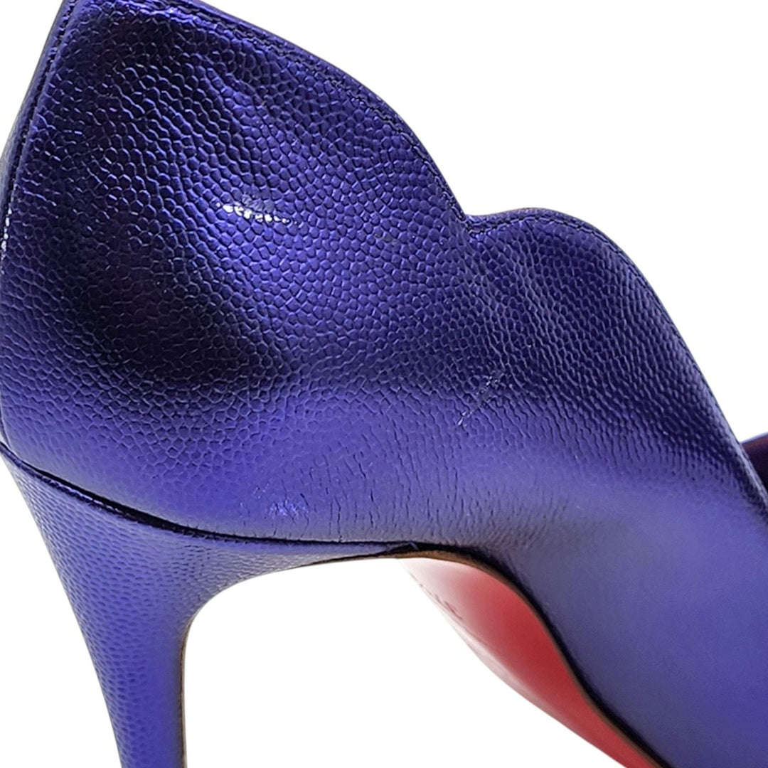 Christian Louboutin Hot Chick Leather Pumps 100mm Purple EU 37.5 US 7 - NIB $895