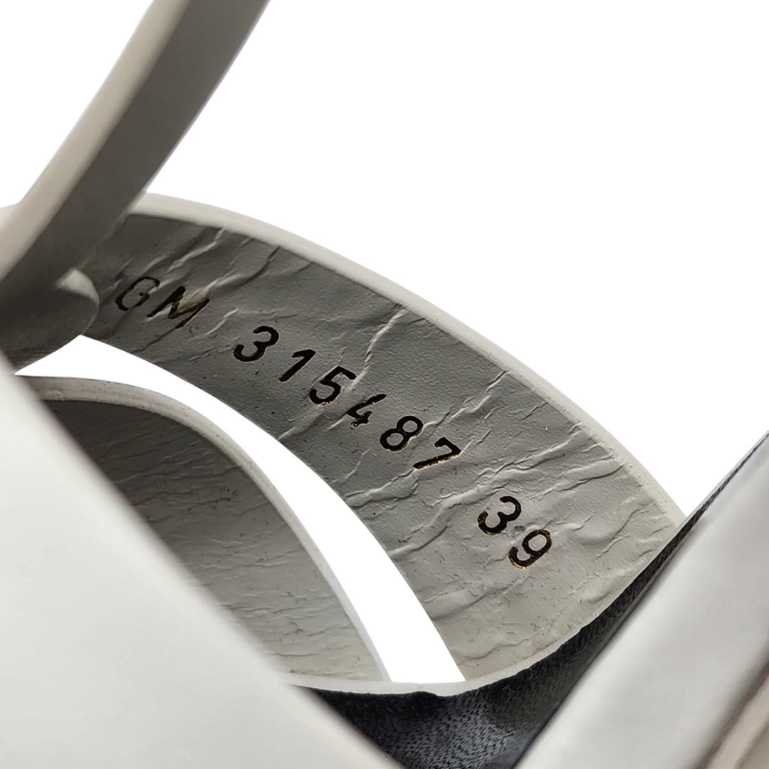 Saint Laurent Tribute Platform Leather Sandals Pumps White EU 39 US 8.5 - $1100