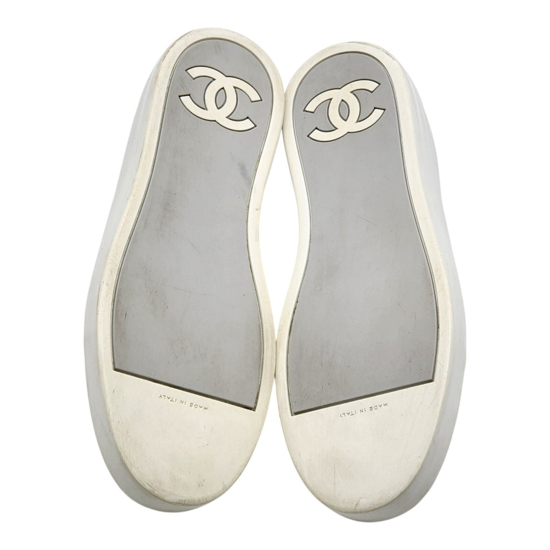 Chanel CC Rev Men's Leather Sneakers White Silver G32719 EU 46 US 13
