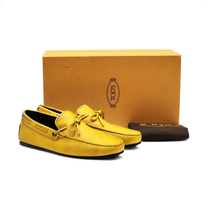 Tod's Driving Shoes City Gommino Leather Loafers in Yellow UK 7 US / 8.5