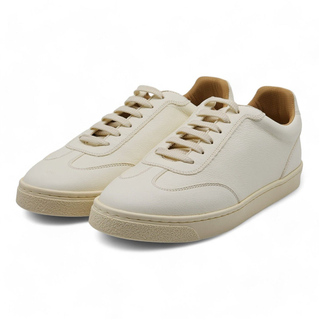 Brunello Cucinelli Deerskin Leather Low Top Sneakers Off White size 40 7US $995