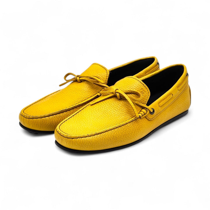 Tod's Driving Shoes City Gommino Leather Loafers in Yellow UK 7 US / 8.5