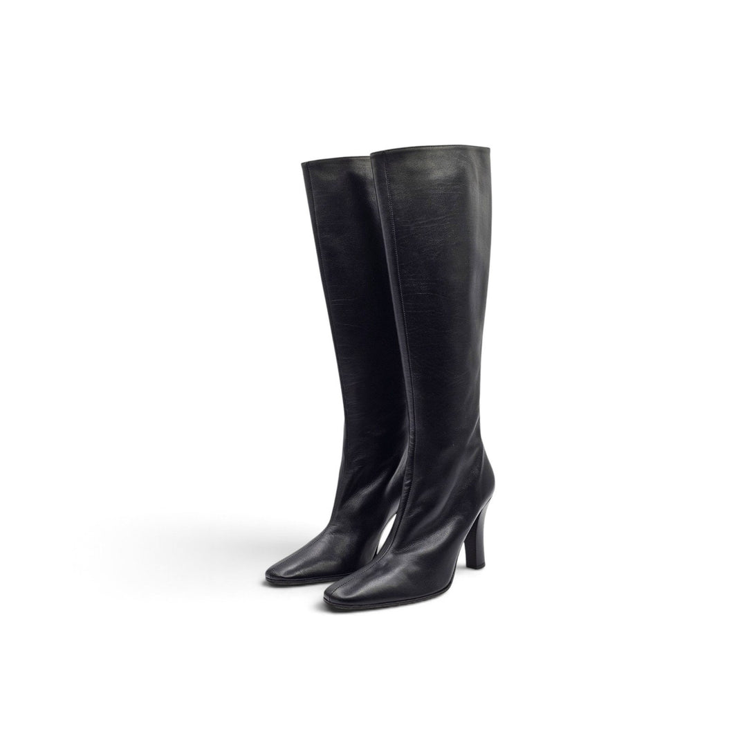 The Row Mona Knee High Boots Black Leather EU 37 US 7 - NWB $3090