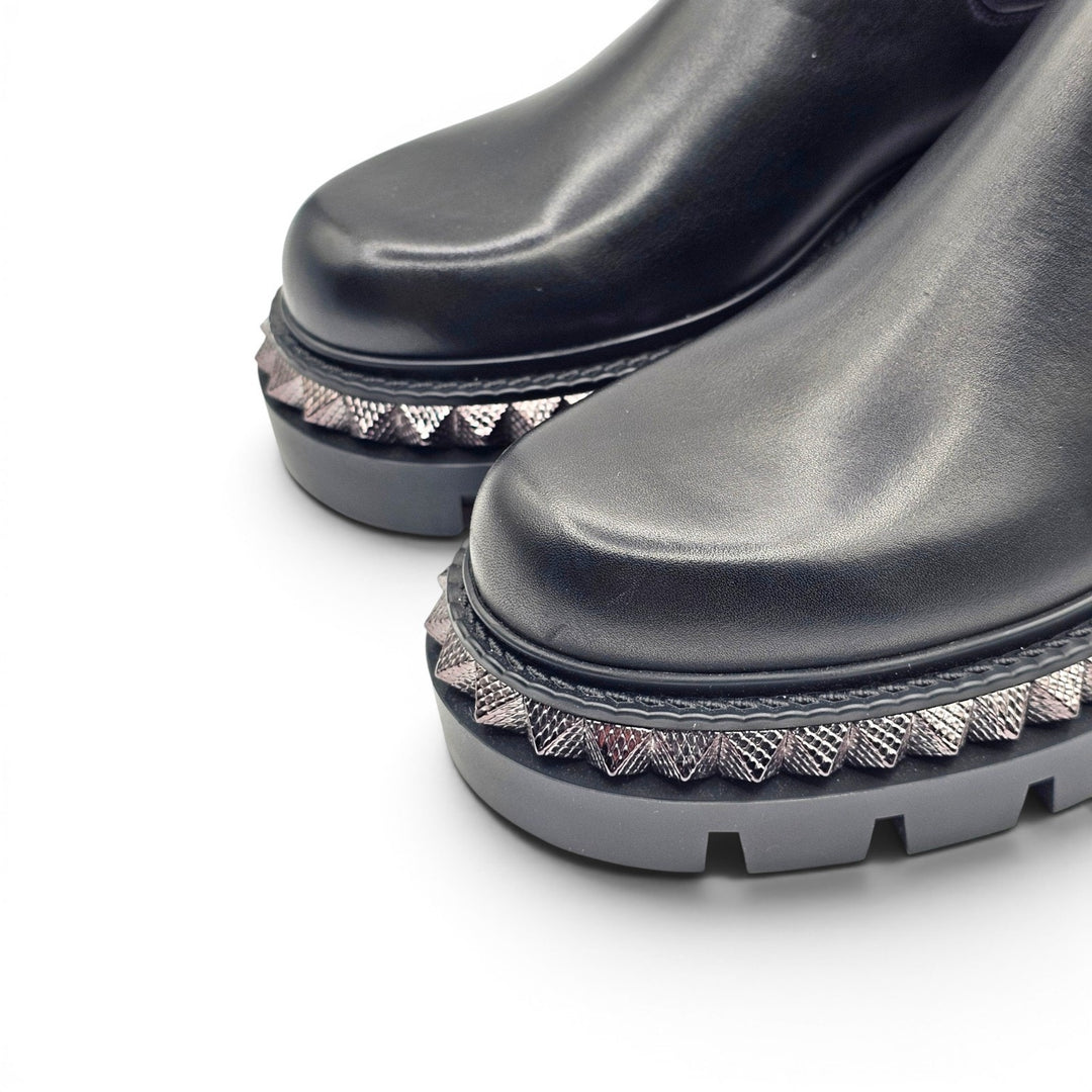Christian Louboutin St Emilia Pyraclou Women's Leather Boots Black EU 37 US 7