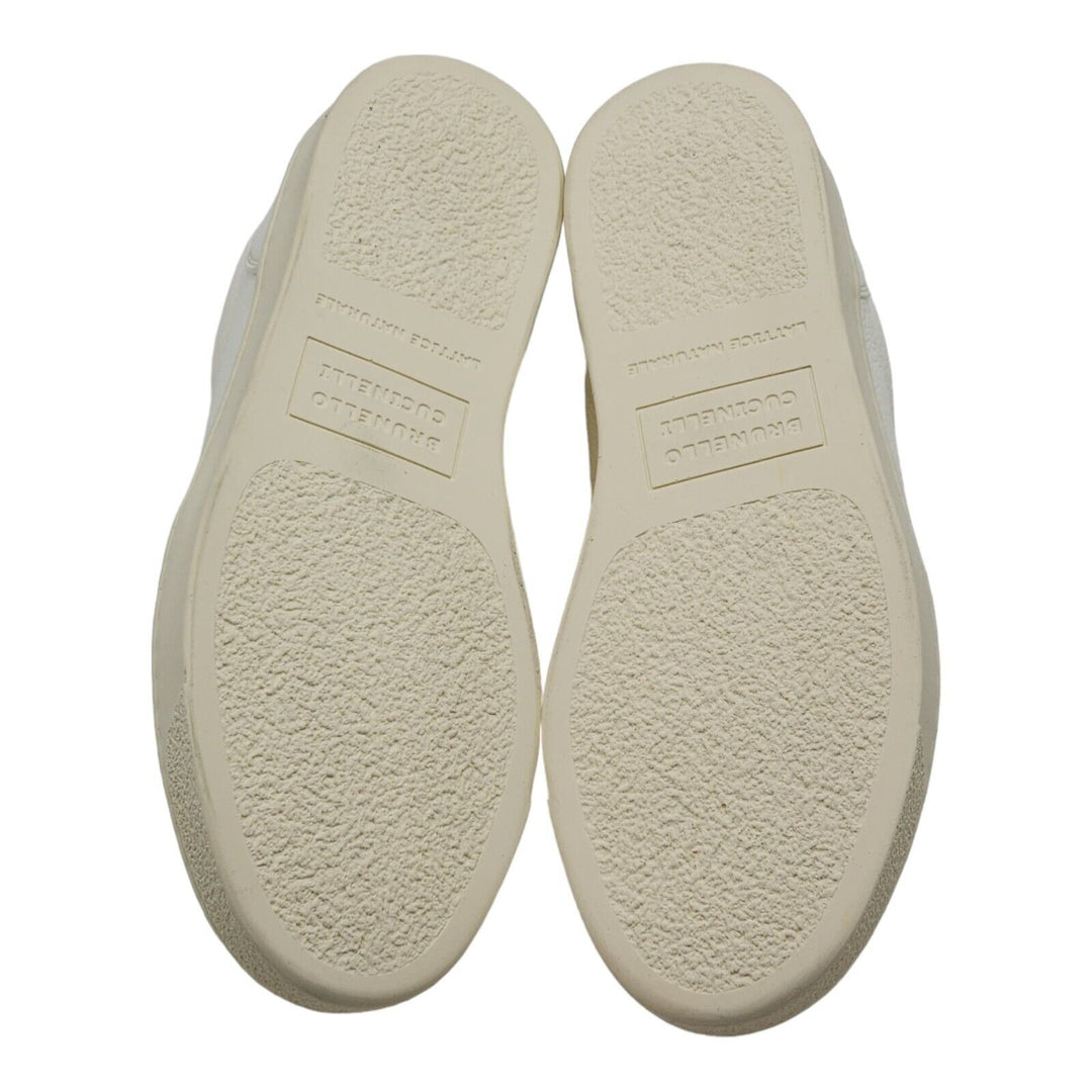 Brunello Cucinelli Deerskin Leather Low Top Sneakers Off White size 40 7US $995