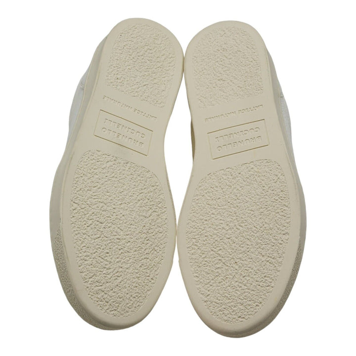 Brunello Cucinelli Deerskin Leather Low Top Sneakers Off White size 40 7US $995