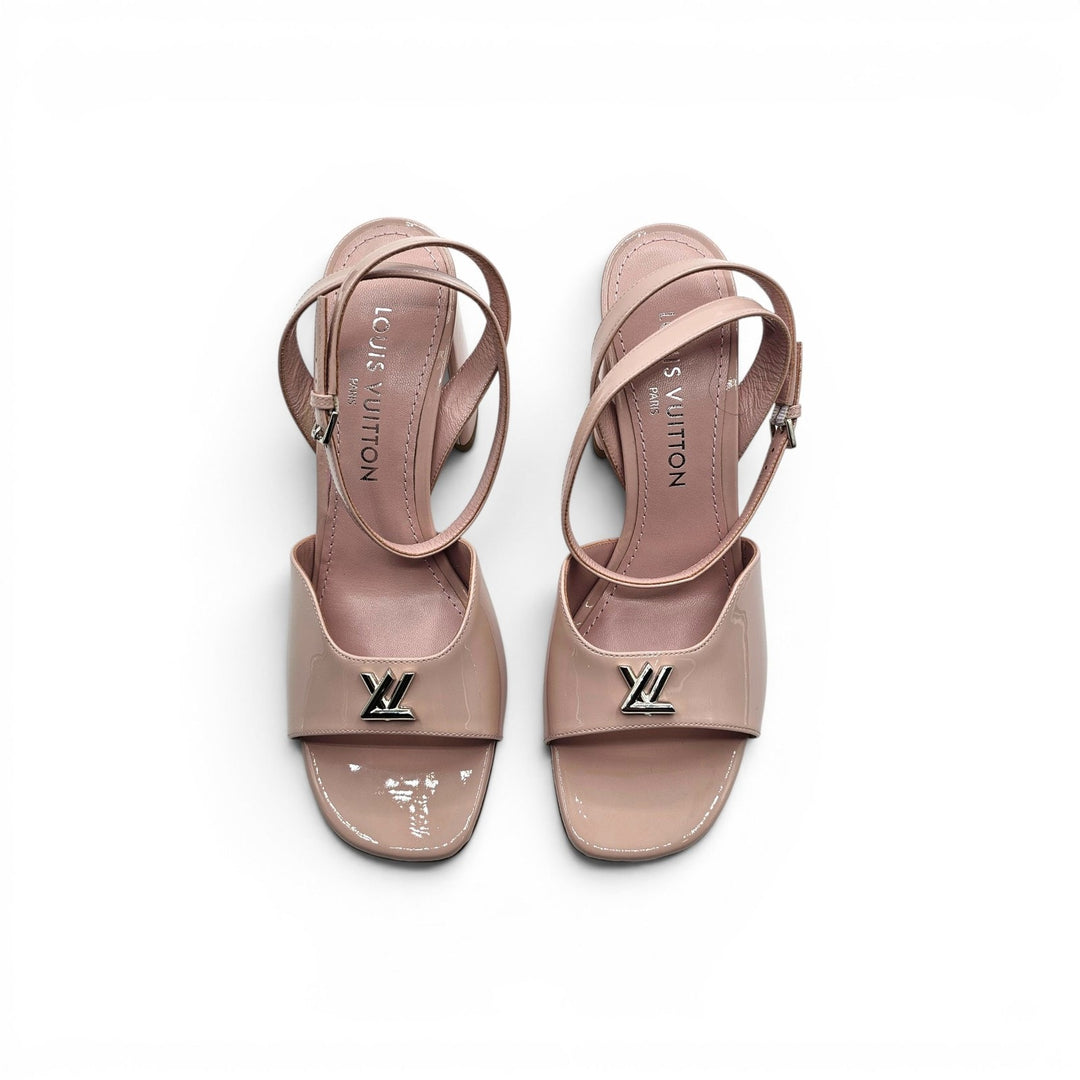 Louis Vuitton Swing Patent Leather Heeled Sandals Pink EU 40 US 10 - NWB