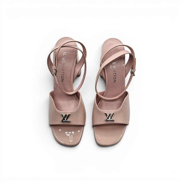 Louis Vuitton Swing Patent Leather Heeled Sandals Pink EU 40 US 10 - NWB