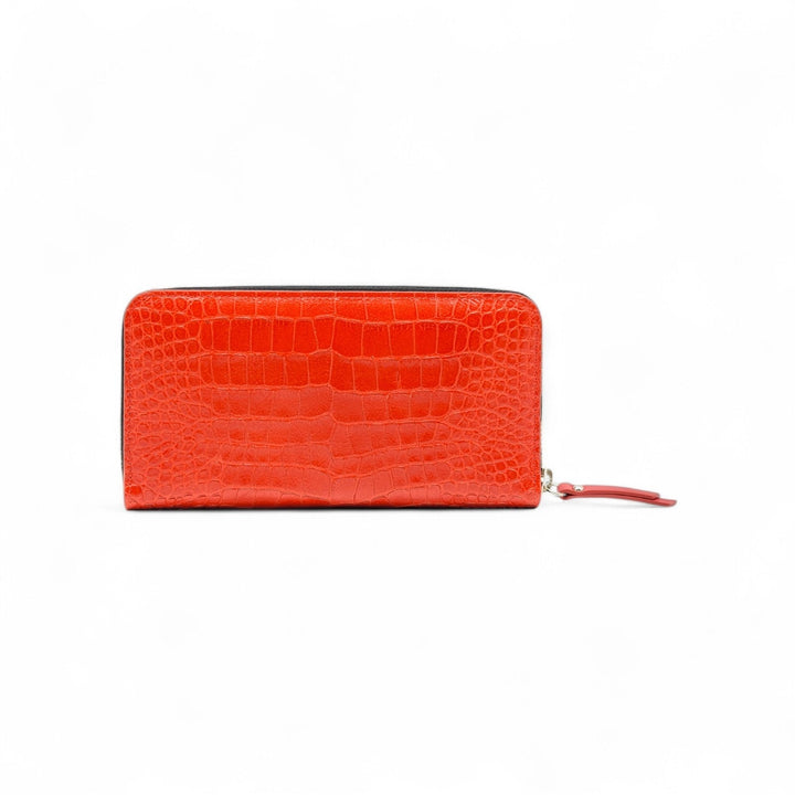 Giuseppe Zanotti Thunderbolt Croc Leather Zip Purse Wallet