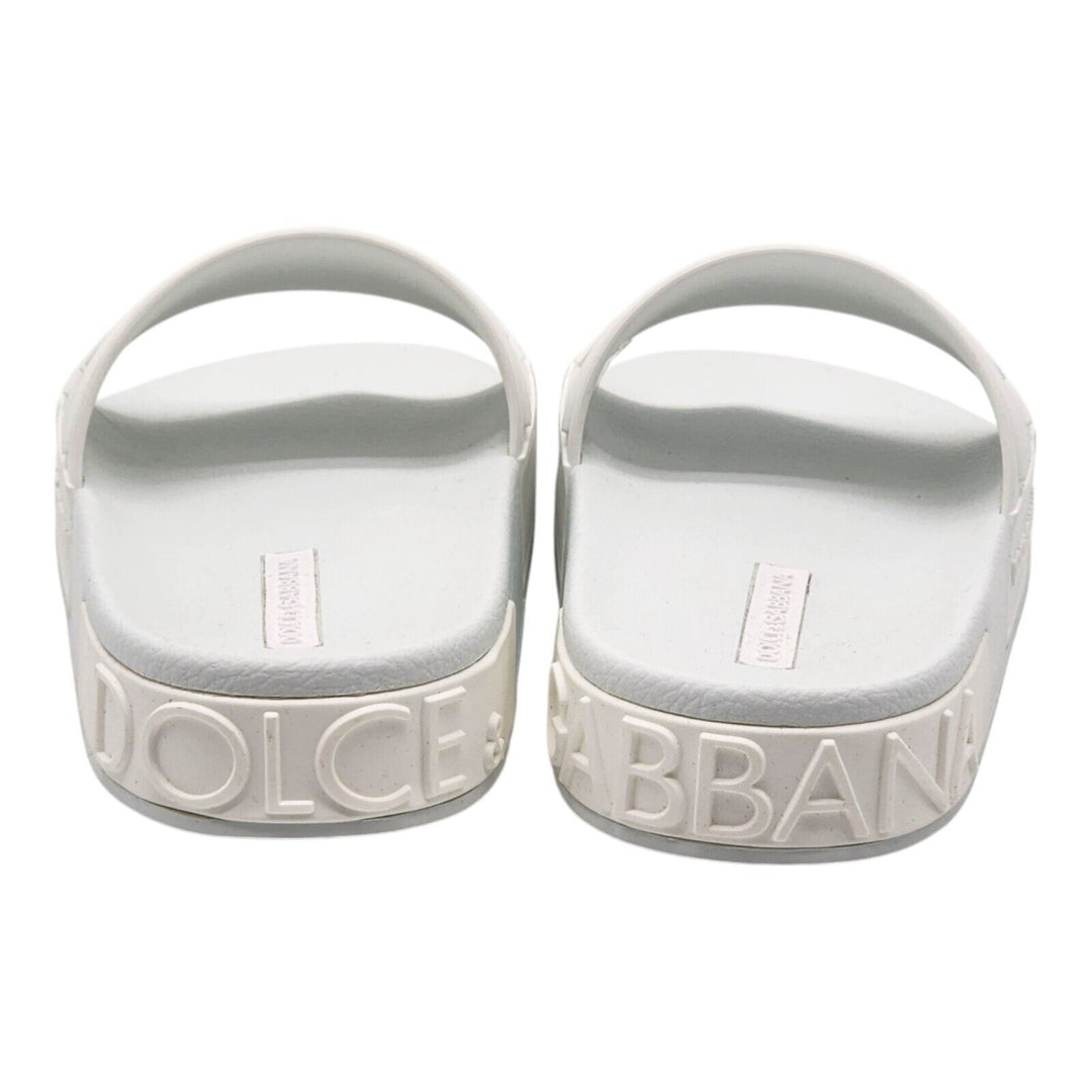 Dolce & Gabbana DG Logo Beachwear Women's Rubber Slides in White EU 36 US 6 NWB