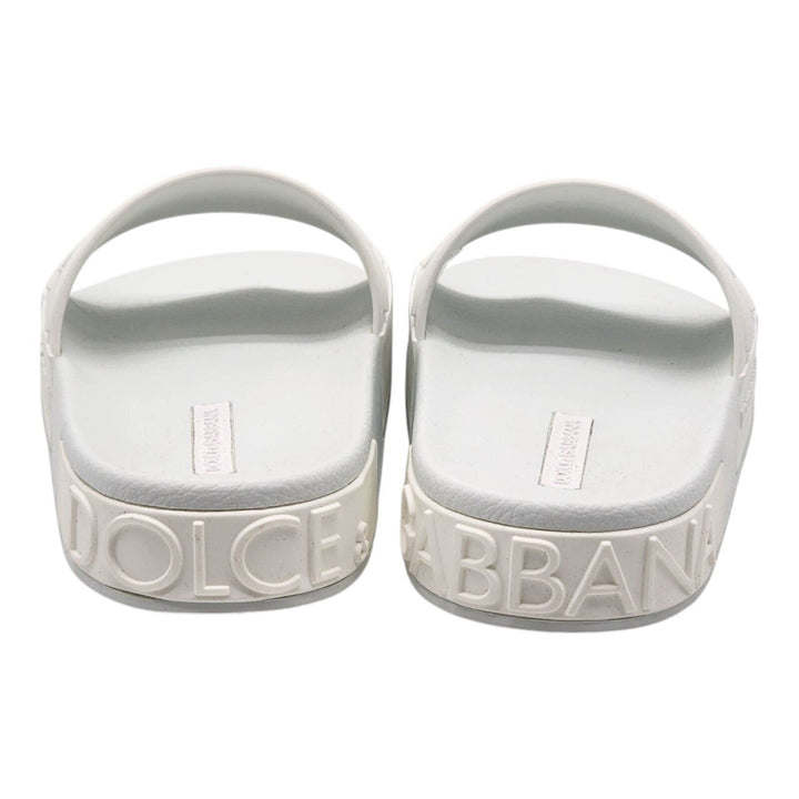 Dolce & Gabbana DG Logo Beachwear Women's Rubber Slides in White EU 36 US 6 NWB