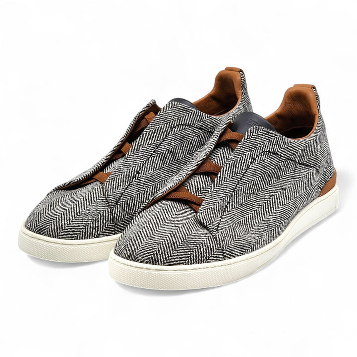 Ermenegildo Zegna Triple Stitch Wool Sneakers S5346Z Gray EU 12 US 13