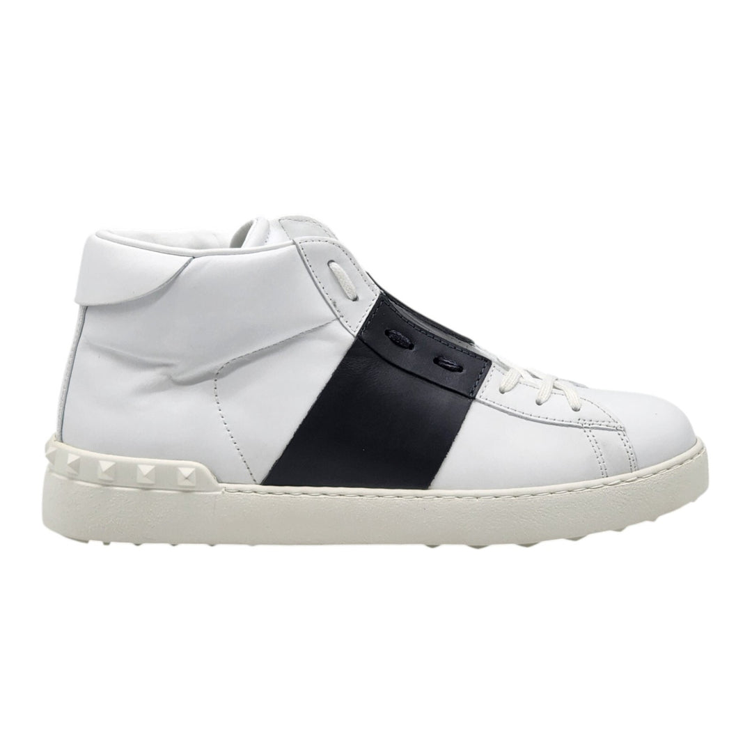 Valentino Garavani Open Men's High Top Leather Sneakers White Black EU 44 US 11