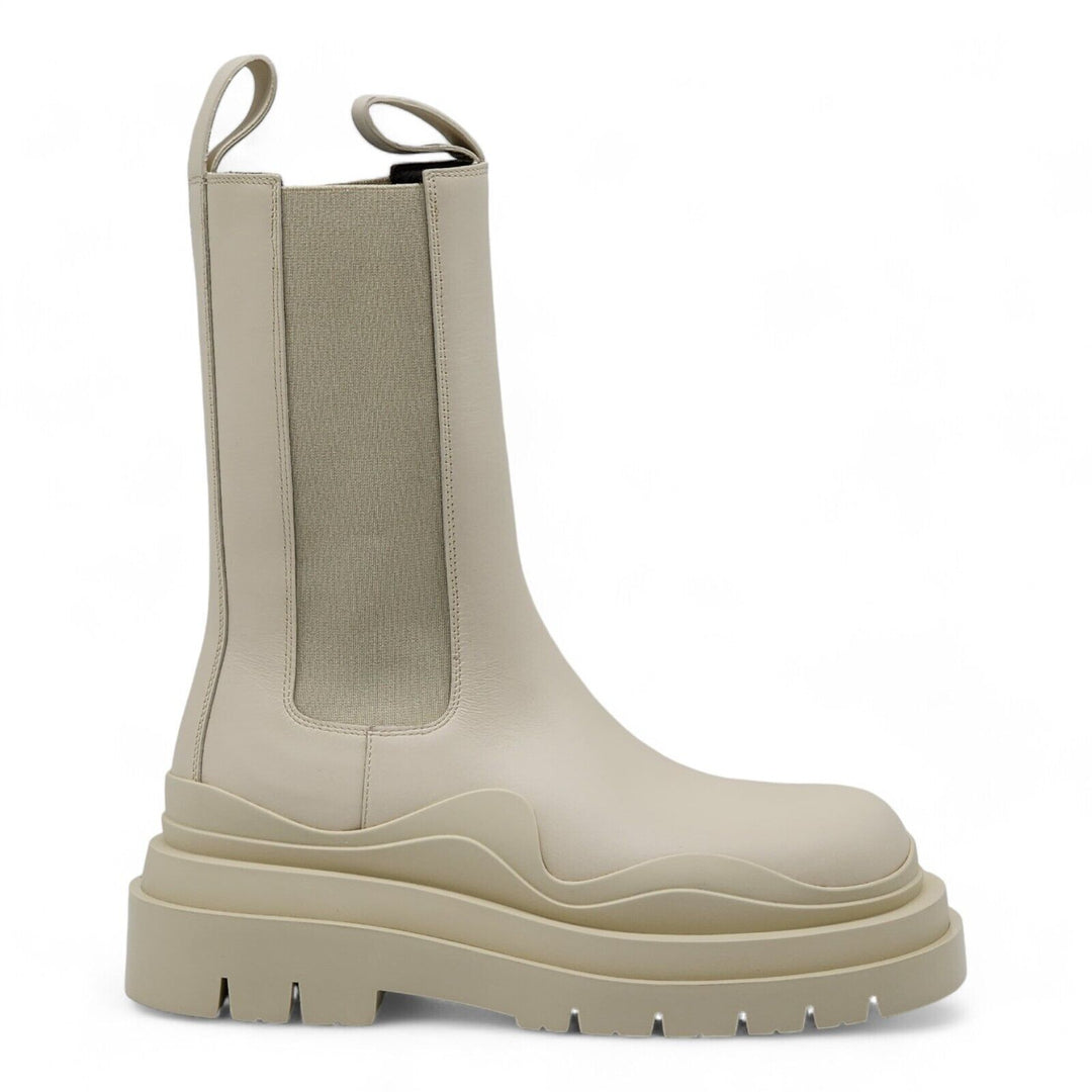 Bottega Veneta Tire Chelsea Boots Leather Sea Salt Ivory EU 36 US 6